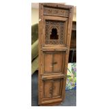 CARVED INDIAN CORNER CABINET 6FTX26X20