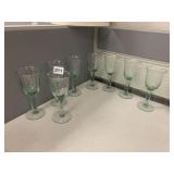 9 MODERN GREEN GLASS WINE GLASSES