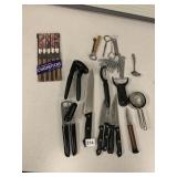 KITCHEN GADGETS, KNIVES, CHOP STICKS, SPRING CORN