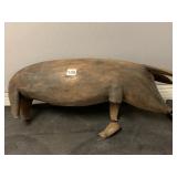 24" X 7" H LONG SOLID WOOD PIG - LEG NEEDS GLUED