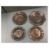 COPPER & SILVER SMALL DECORATIVE PLATES