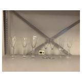 7 CHAMPAGNE FLUTES, 3 MATCH, 2 MATCH, 2 ODD