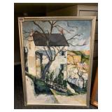 PAINTING OF HOUSE FRAMED 19.5 W X 26 H UNSIGNED