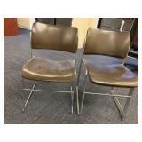 MCM STYLE ROWLAND CHROME BROWN SET OF 4 STACKING