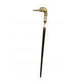 BRASS DUCK HEAD CANE SWORD DAMAGE ON WOOD TIP