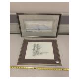 TREVOR YOUNG 1985 PRINT FRAMED AND MATTED, PENCIL