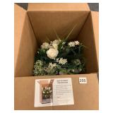 ARTIFICIAL FLOWERS IN PLANTER IN BOX