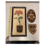 SIGNED 3D GERANIUM ART, WOOD INLAY PAPAL VISIT