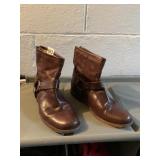 WOMENï¿½S FRYE BROWN LEATHER SHORT BOOTS, SZ 8 B,