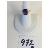 14K GOLD RING SIZE 6.5 AMETHYST STONE 3.77G