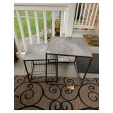 2 PC NESTING METAL PATIO TABLES