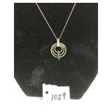 10K GOLD TRIPLE CIRCLE PENDANT NECKLACE WITH
