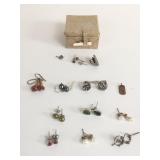 SMALL EARRINGS PIERCED PEARL STUDS SMALL FABRIC