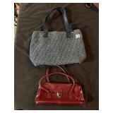 WILSONS LEATHER BURGUNDY PURSE, THE SAK WOVEN