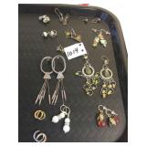 ASSORTED EARRINGS COLORED STONES PIERCED