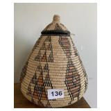 WOVEN SOUTH AFRICAN BASKET 12" H