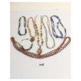 BEADED NECKLACES POLISHED STONES EARTH TONES BLUE