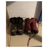 2 PAIRS OF WOMENï¿½S HIKING BOOTS, ASOLO AND OBOZ,