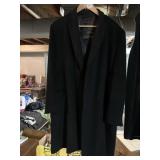 CASHMERE BLACK COAT PURE MONGOLIAN WOOL, UNION