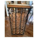 WINE RACK W/ LEATHER STRAYS 31" H X 14" X 11"
