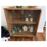 MCM TEAK SLIDING GLASS FRONT 2 DOOR CABINET 29" H
