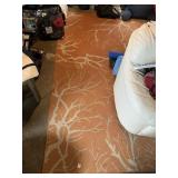 118X84 ORANGE AND WHITE INDOOR-OUTDOOR CARPET