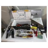 SMALL TOOLBOX WITH SAW, NAILS, ALLEN WRENCH SETS,