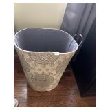 GRAY CLOTH LAUNDRY BASKET
