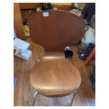 MCM TEAK CHAIR W/ CHROME LEGS