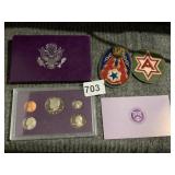 MILITARY PATCHES, 1987 US COIN PROOF SET