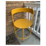 ROUND BRIGHT YELLOW METAL CHAIR
