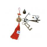 LARGE BRASS KEYS, BRASS BELL