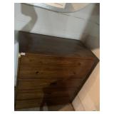 5 DRAWER DRESSER WITH BRASS HARDWARE, 36X18X43