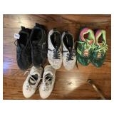 4 PAIRS OF TENNIS SHOES HAVE BEEN WORN