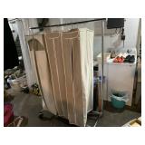3 CLOTHING BAGS AND 50"X65"H ROLLING RACK