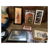 ASSORTED WALL ART, TREE SCENE, ZEBRA HANGER,