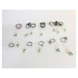 ASSORTED RINGS SILVER TONE VARIETY OF SIZES 4, 5,