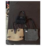 THE SAK BLACK AND WHITE PURSE, WOVEN PRUSE WITH
