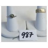 TWO RINGS STEEL BAND WITH GRECIAN BORDER SIZE 6