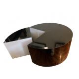 MCM ROUND SECTIONAL TABLE 34" D X 16" H BLACK AND