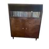 TEAK CABINET ON LEGS 30" L X 10" D X 36" 2 DOOR