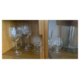 RED WINE GLASSES, CORDIALS, BRANDY GLASSES ETC.