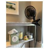 CLIP ON FAN, TISSUES, ETC.