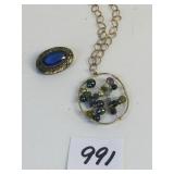 GOLD FILLED PENDANT NECKLACE WIRE OPEN WORK WITH