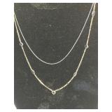 14K GOLD NECKLACE 3.60G 14K WHITE GOLD CHAIN .60G