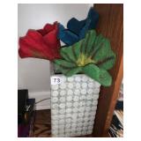 WOOL FLOWERS GANESH FLOWERS 20" L THREE FLOWERS