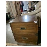 2 DRAWER NIGHTSTAND WITH BRASS HARDWARE