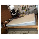 PINE QUEEN SIZE PLATFORM BED FRAME, MATTRESS NOT