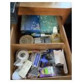 CONTENTS IN DESK PAPER CLIPS, GORILLA GLUE, BADGE