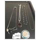 SILVER TONE PIN WITH BLUE BORDER AZTEC CENTER